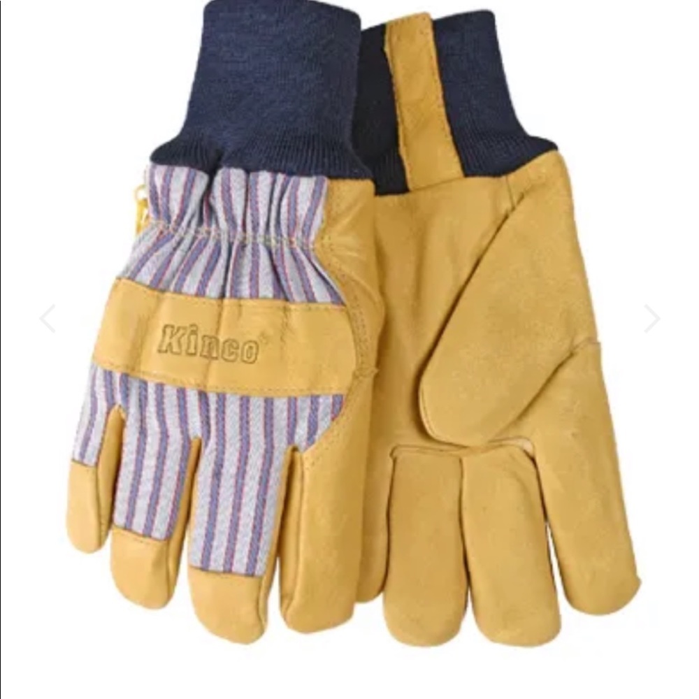 Kids Lined Grain Leather Palm with Knit Wrist work gloves